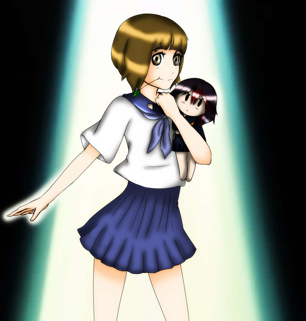 Mako Mankanshoku, anime girl, school uniform, SD Phone Wallpaper