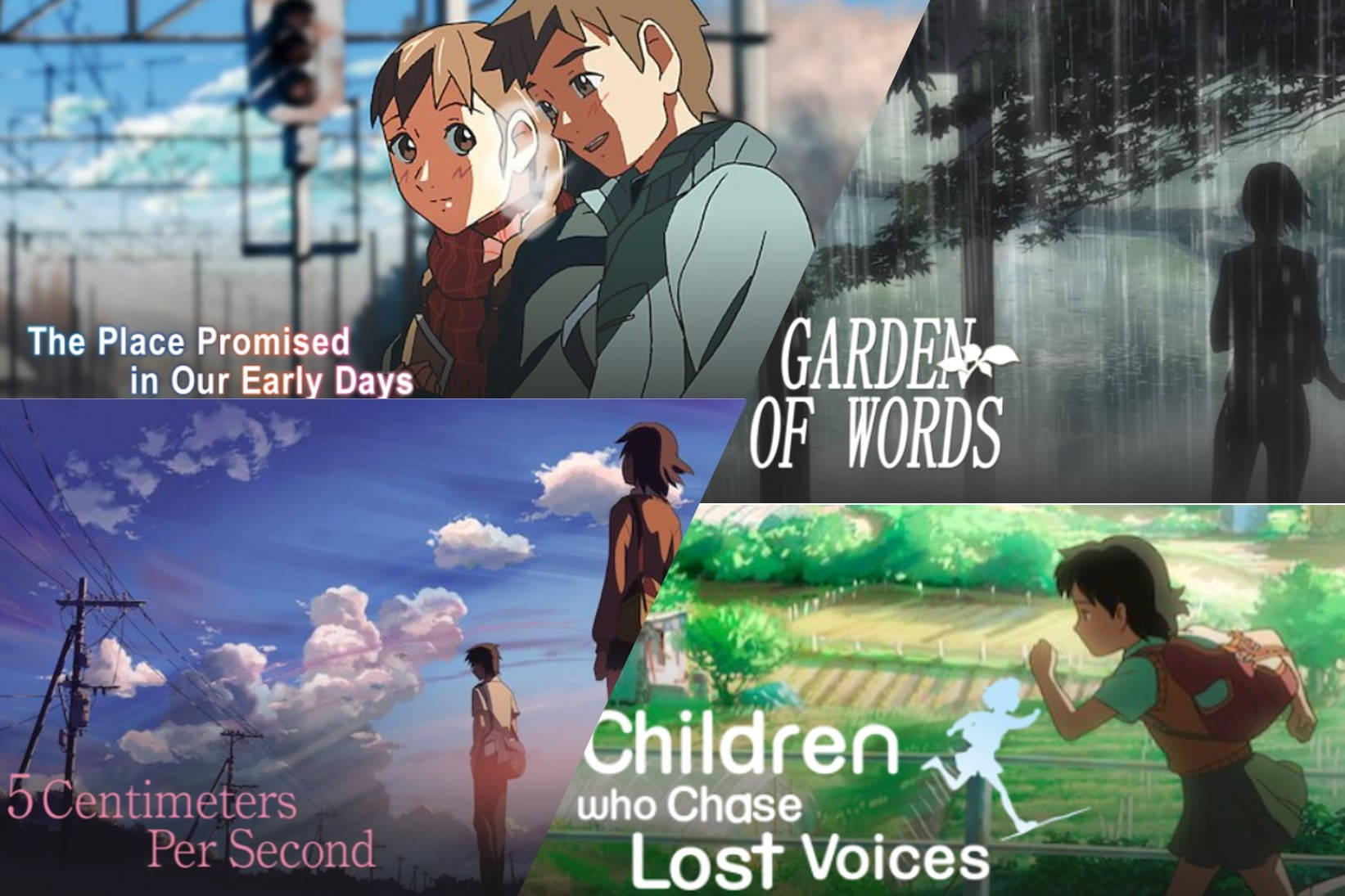 Makoto Shinkai, anime film posters, emotional moments, HD Desktop Wallpaper