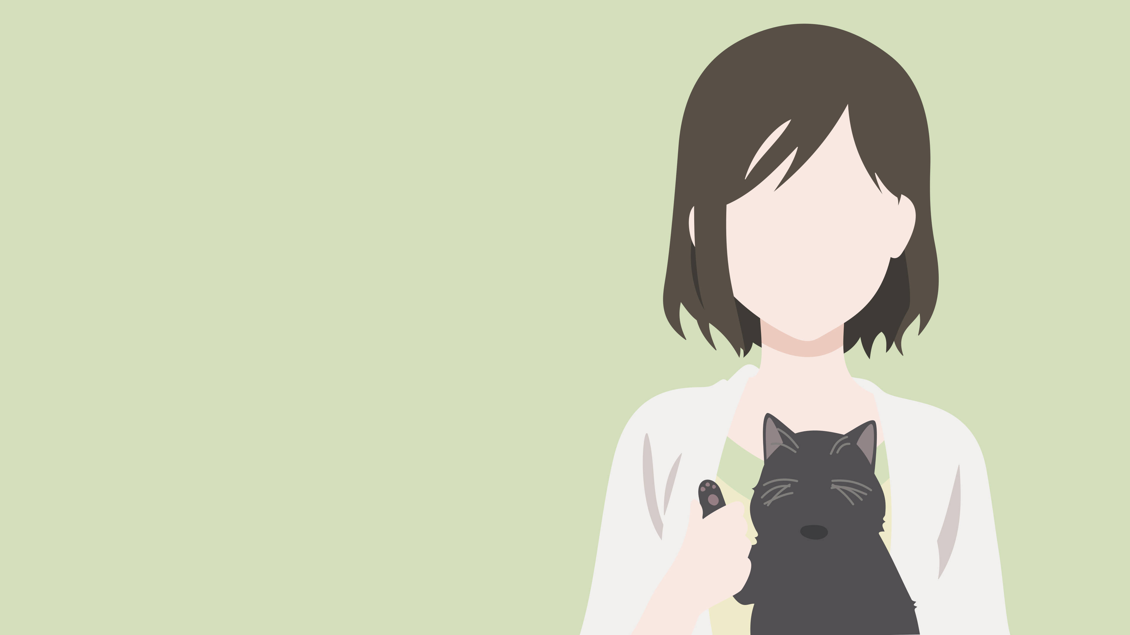 Makoto Shinkai, faceless Miyu, short brown hair, 4K Desktop Wallpaper