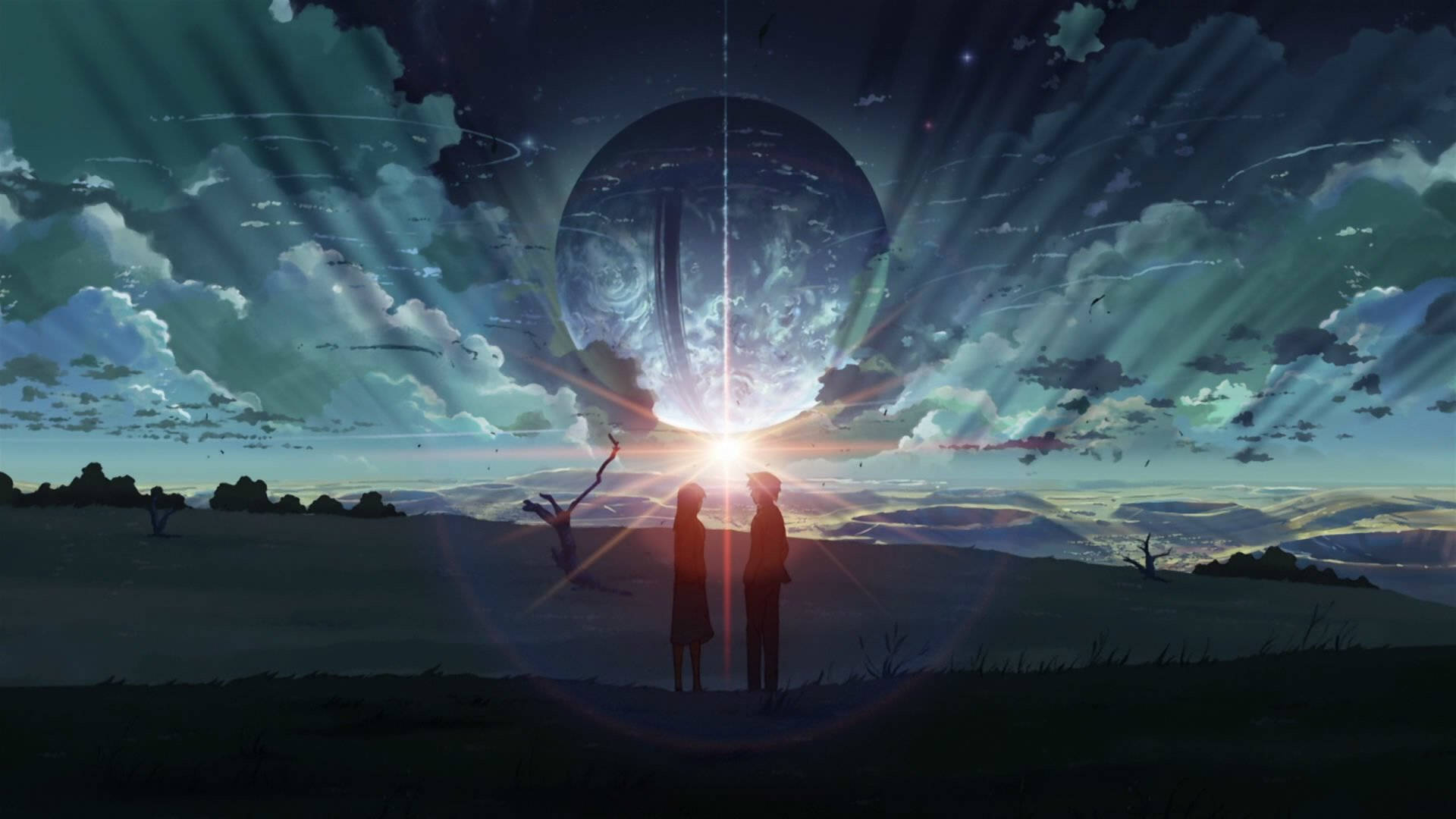 Makoto Shinkai, 5 Centimeters Per Second, twilight sky, Full HD Desktop Wallpaper