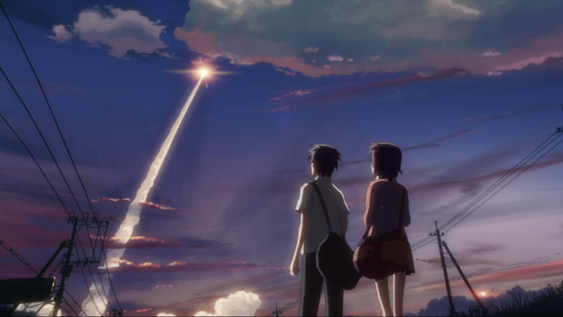 Makoto Shinkai, 5cm per Second, twilight sky, Full HD Desktop Wallpaper