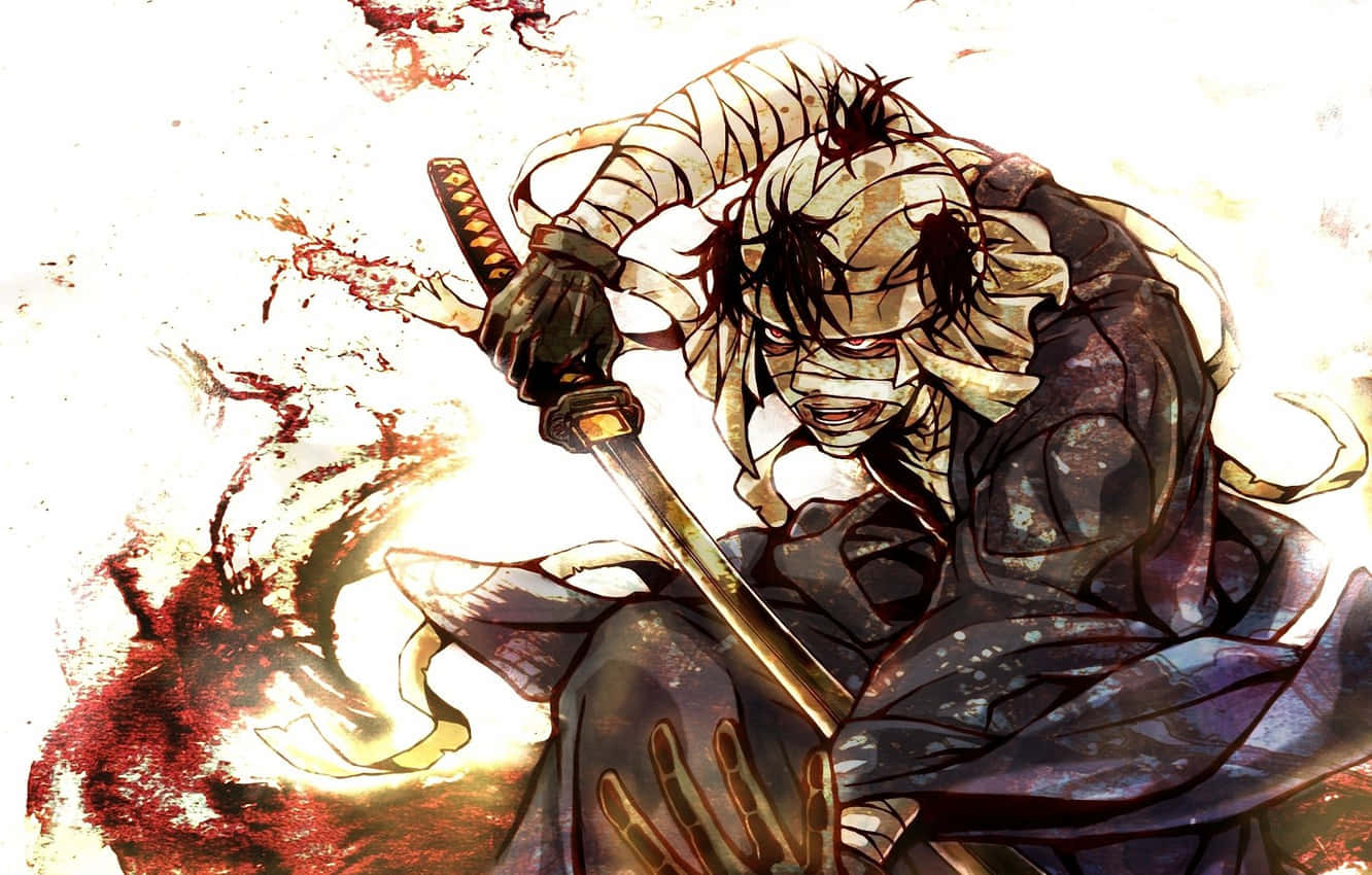 Makoto Shishio, bandaged face, glowing eyes, HD Desktop Wallpaper