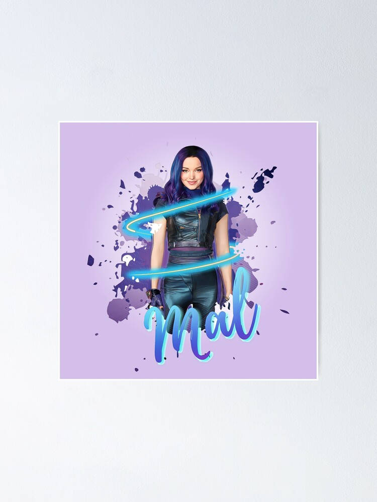Mal Descendants, purple hair, leather outfit, SD Phone Wallpaper