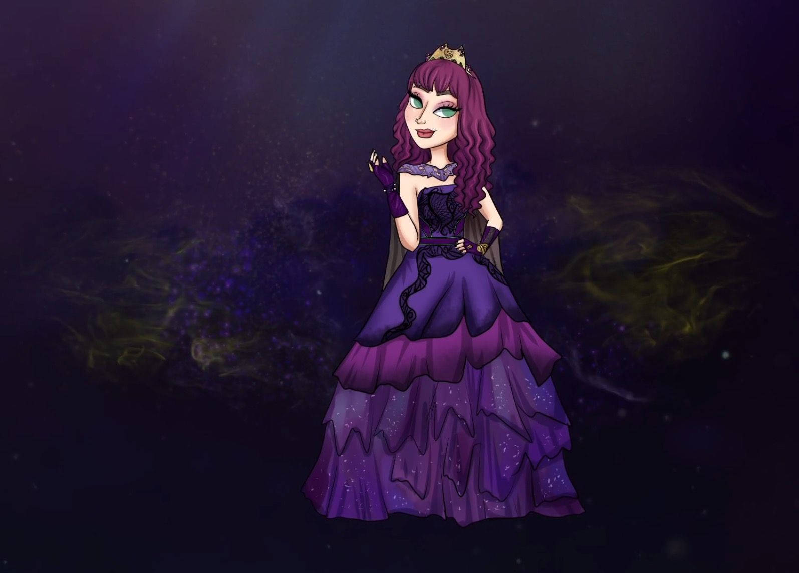 Mal, Descendants, purple hair, HD Desktop Wallpaper