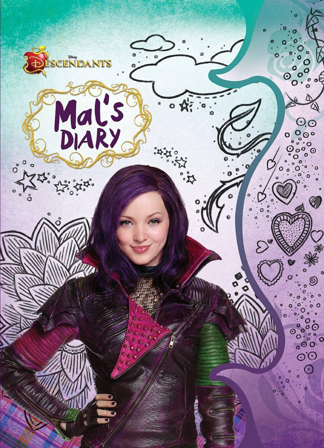 Mal Descendants, purple hair, leather jacket, HD Phone Wallpaper