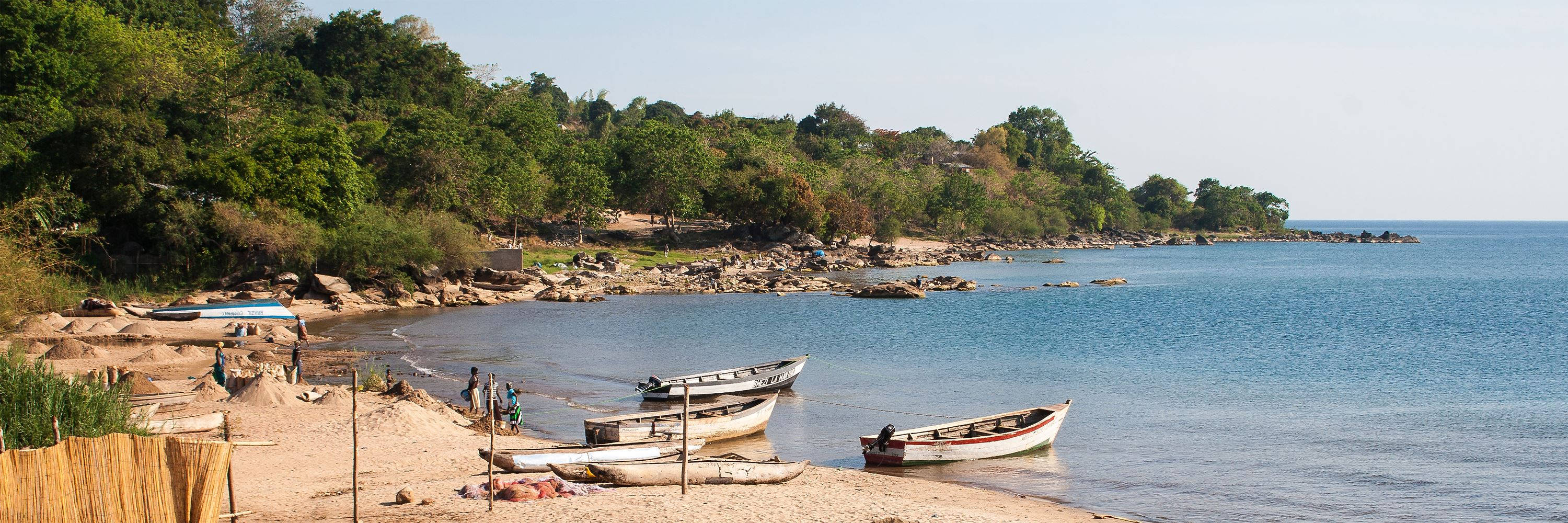 Malawi, boats, beach, 2K Desktop Wallpaper