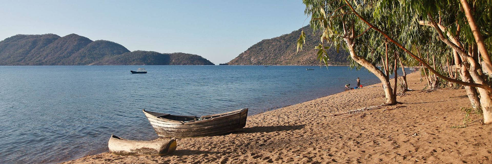 Malawi, small boats, sandy beach, Full HD Desktop Wallpaper