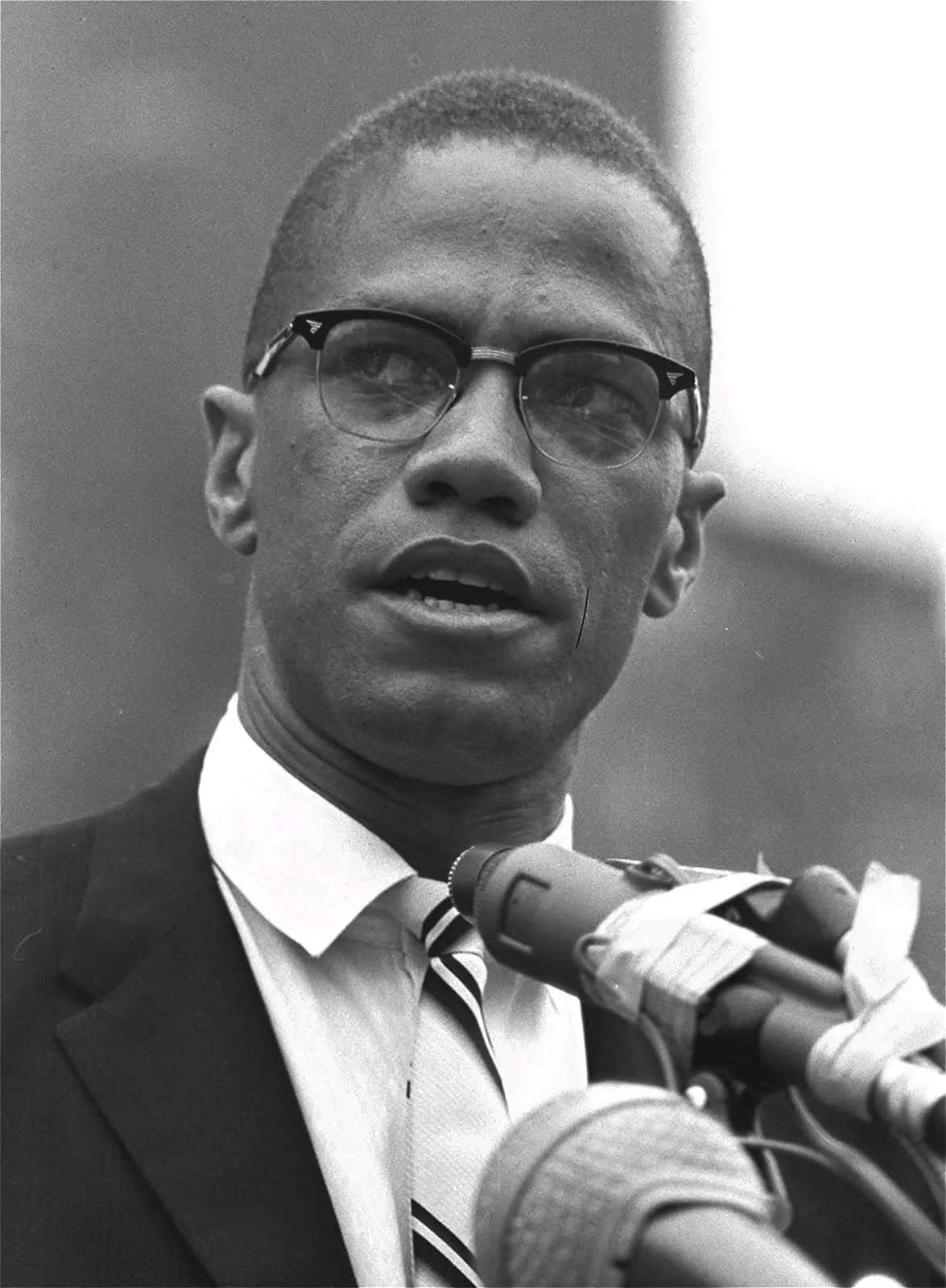 Malcolm X, podium, microphones, HD Phone Wallpaper