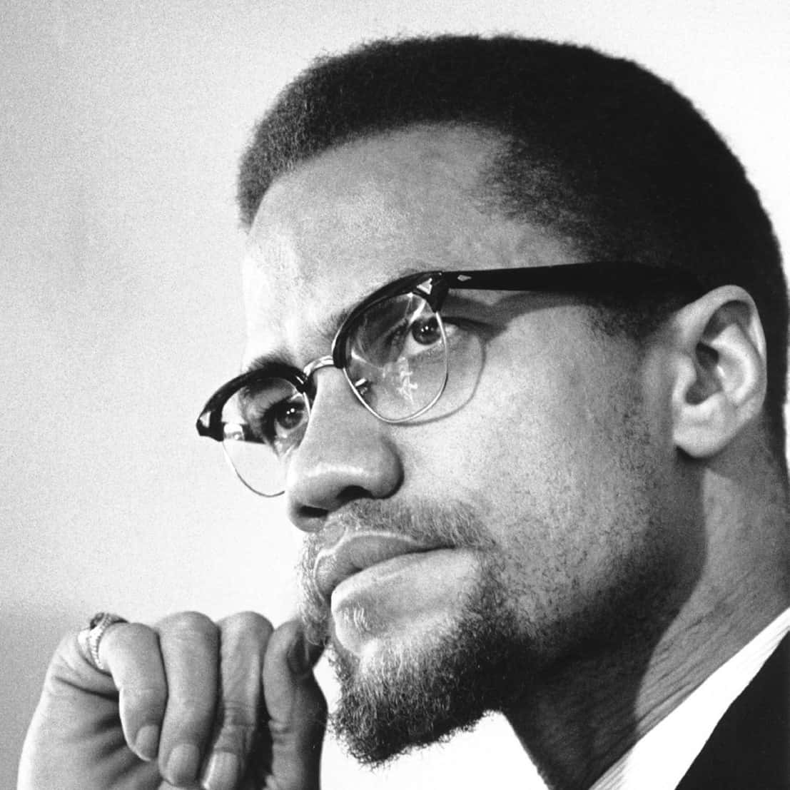Malcolm X, black and white portrait, profile, SD Desktop Wallpaper