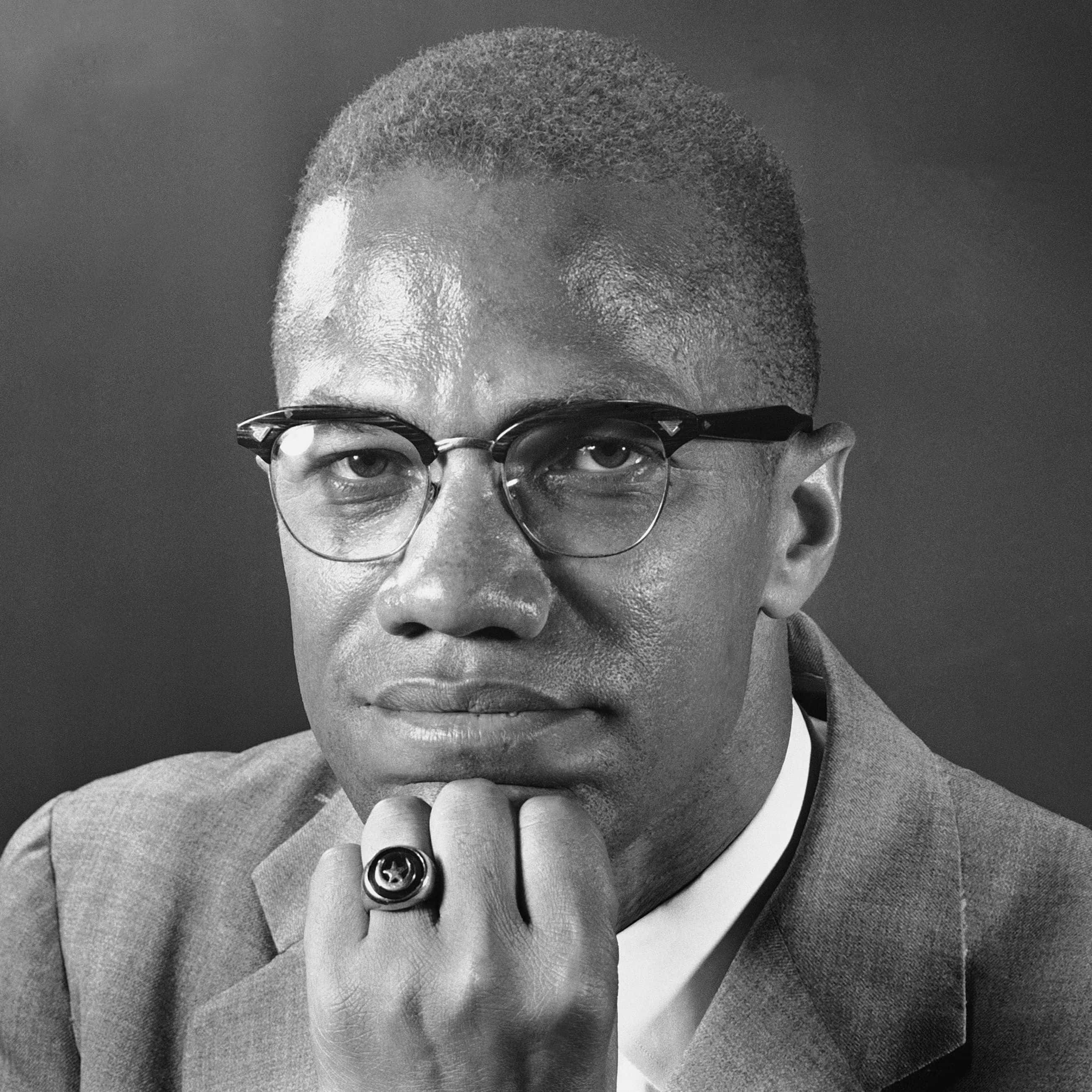 Malcolm X, black and white, portrait, 2K Desktop Wallpaper