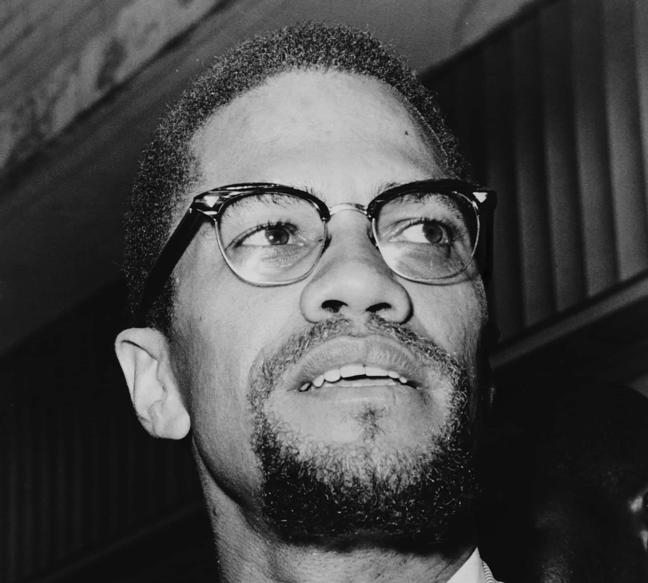 Malcolm X, black and white, close-up portrait, Full HD Desktop Wallpaper