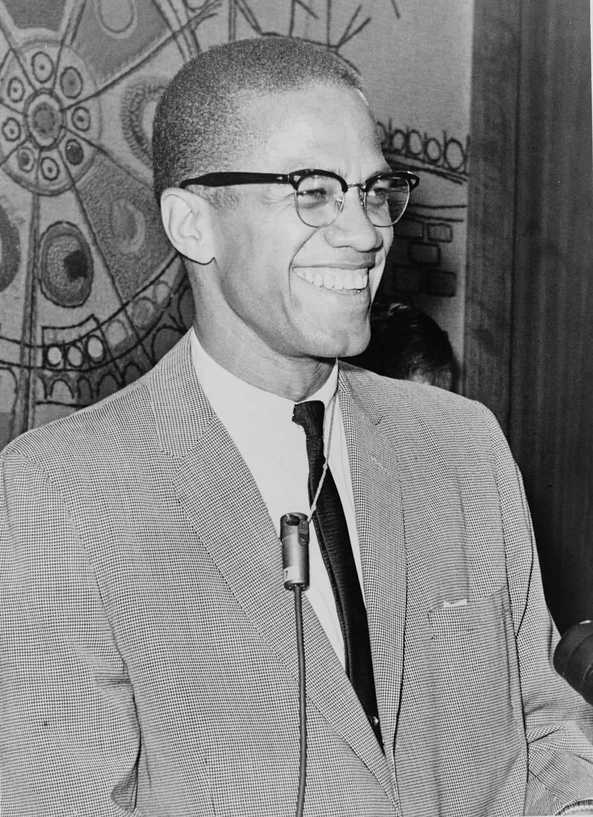 Malcolm X, smiling, glasses, HD Phone Wallpaper