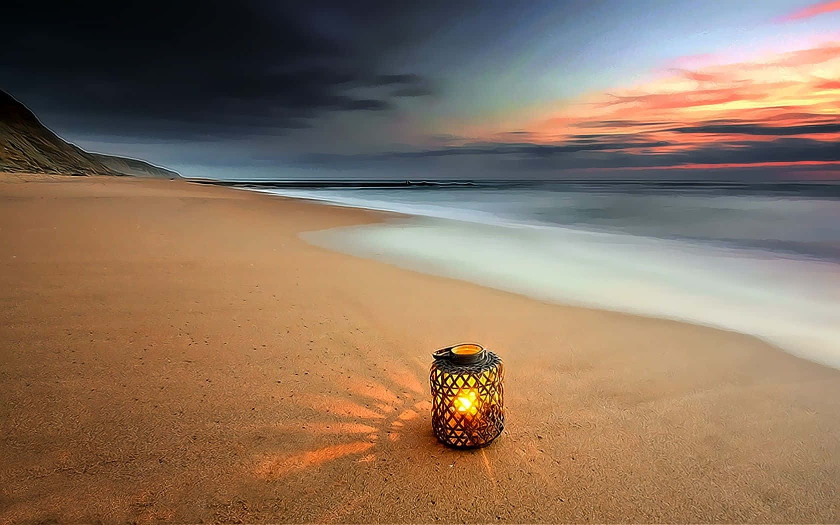 Glistening sun-drenched beach, Maldives, sunset, HD Desktop Wallpaper