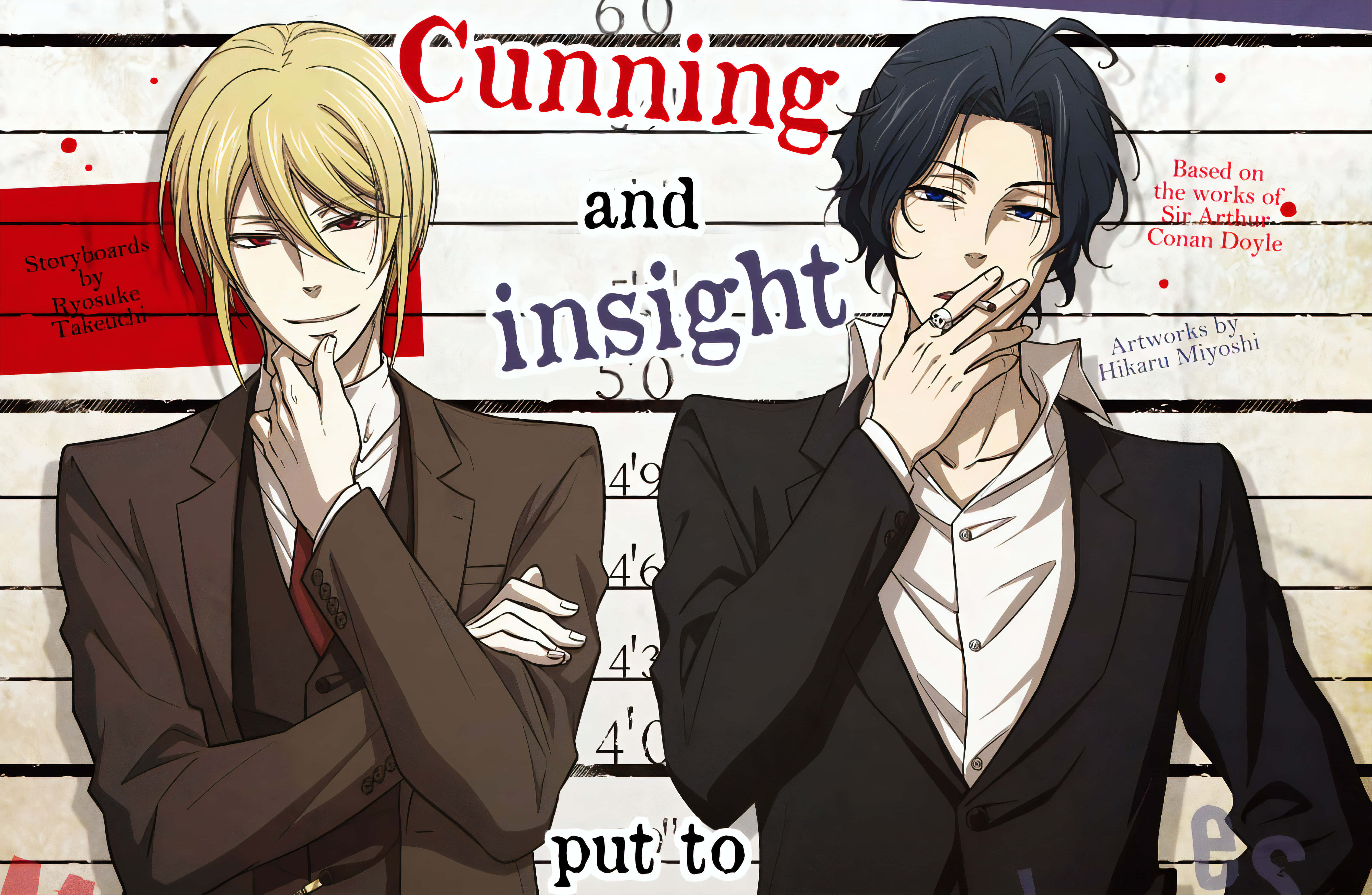 cunning anime men, suits, mugshots, 4K Desktop Wallpaper