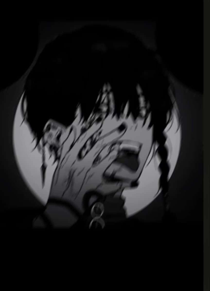 Gothic Anime Boy PFP, monochrome, braided hair, SD Phone Wallpaper