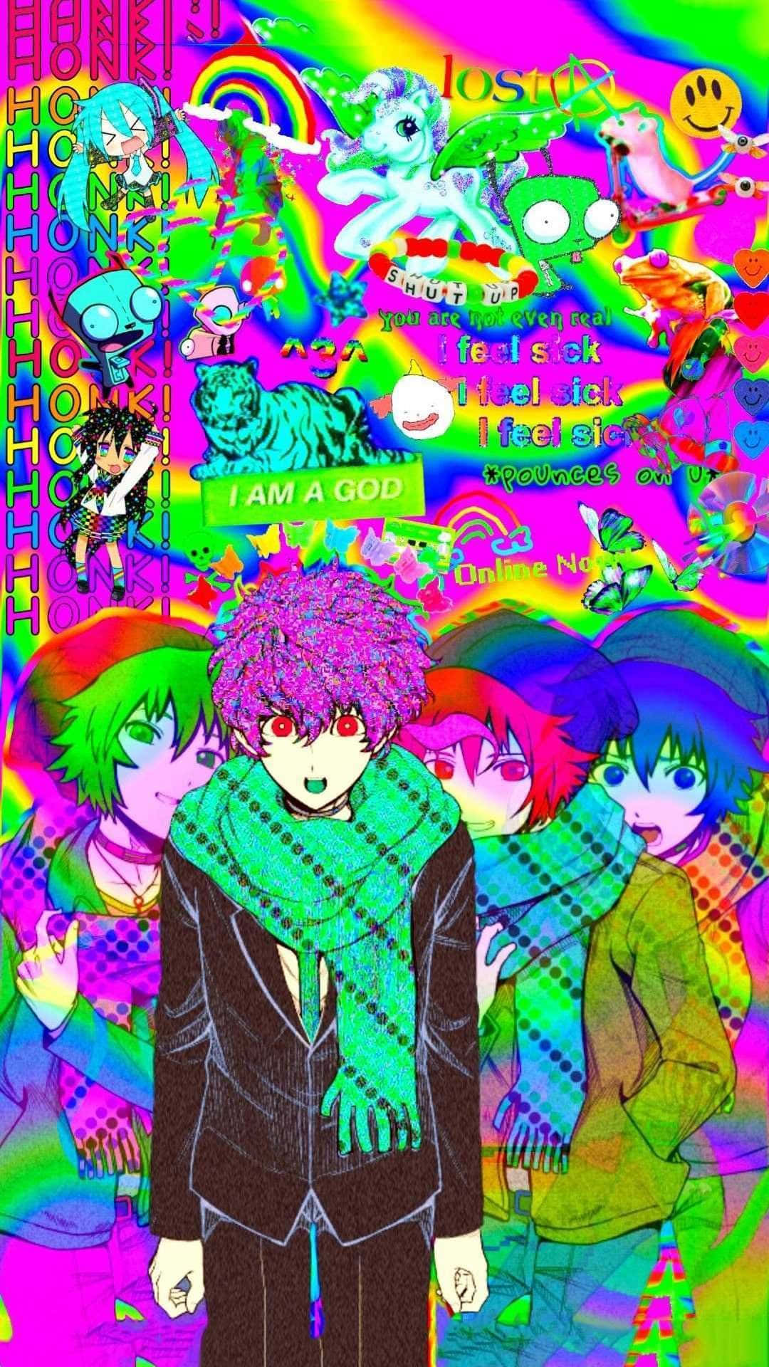 weirdcore pfp, anime boys, purple hair, Full HD Phone Wallpaper