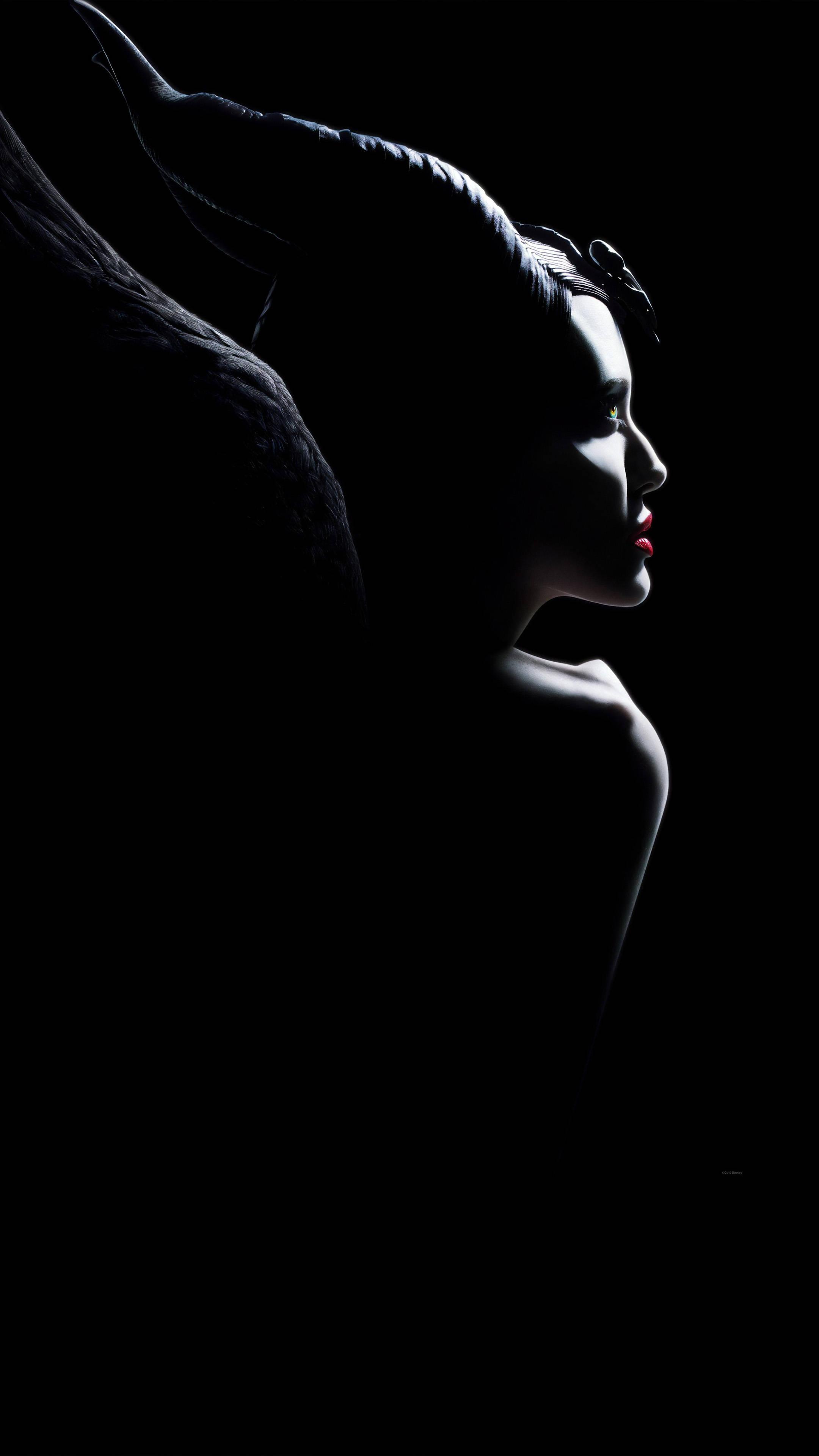 Maleficent, silhouette, horns, 4K Phone Wallpaper