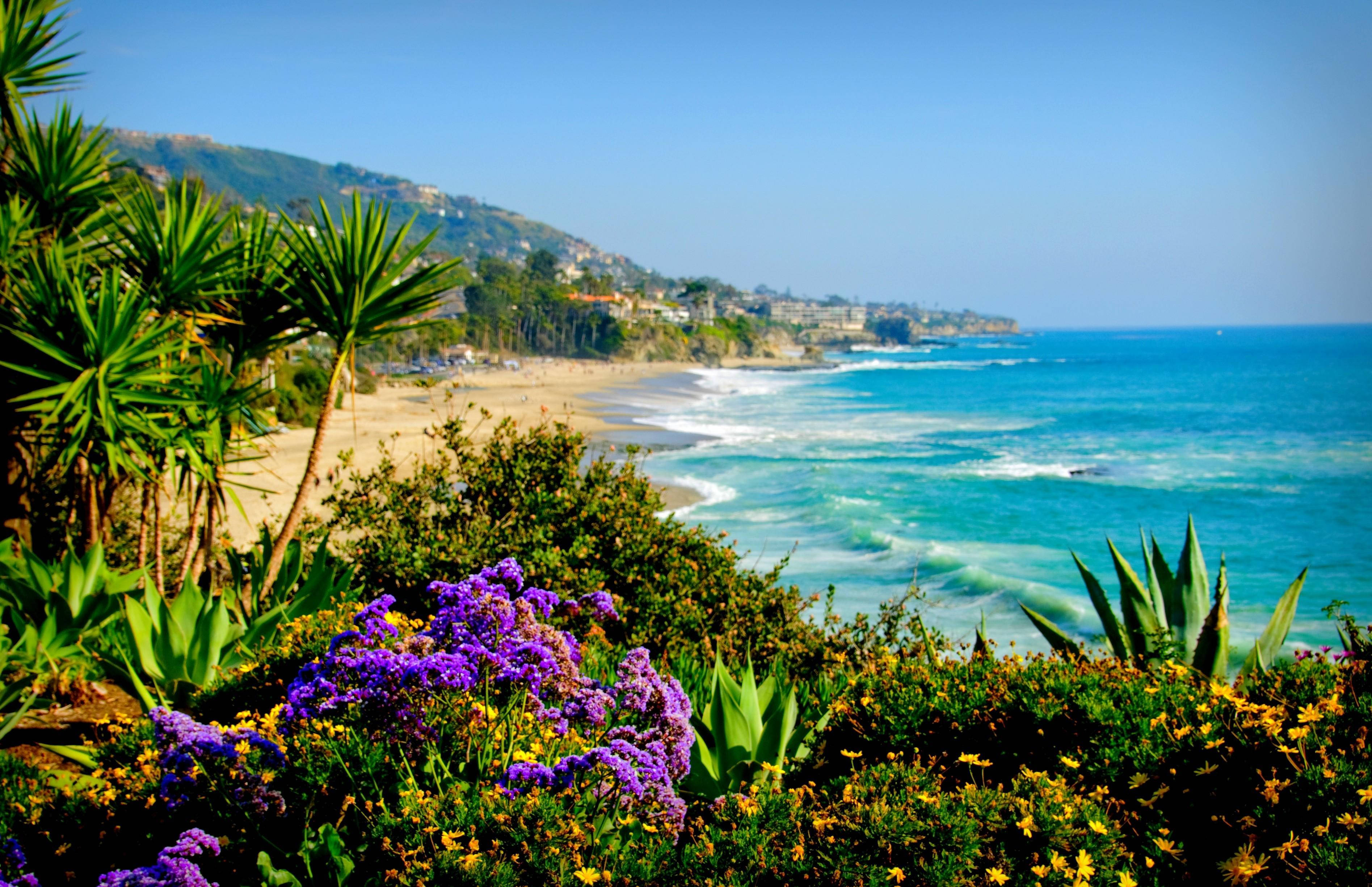 Malibu Beach, turquoise ocean, sandy beach, 2K Desktop Wallpaper