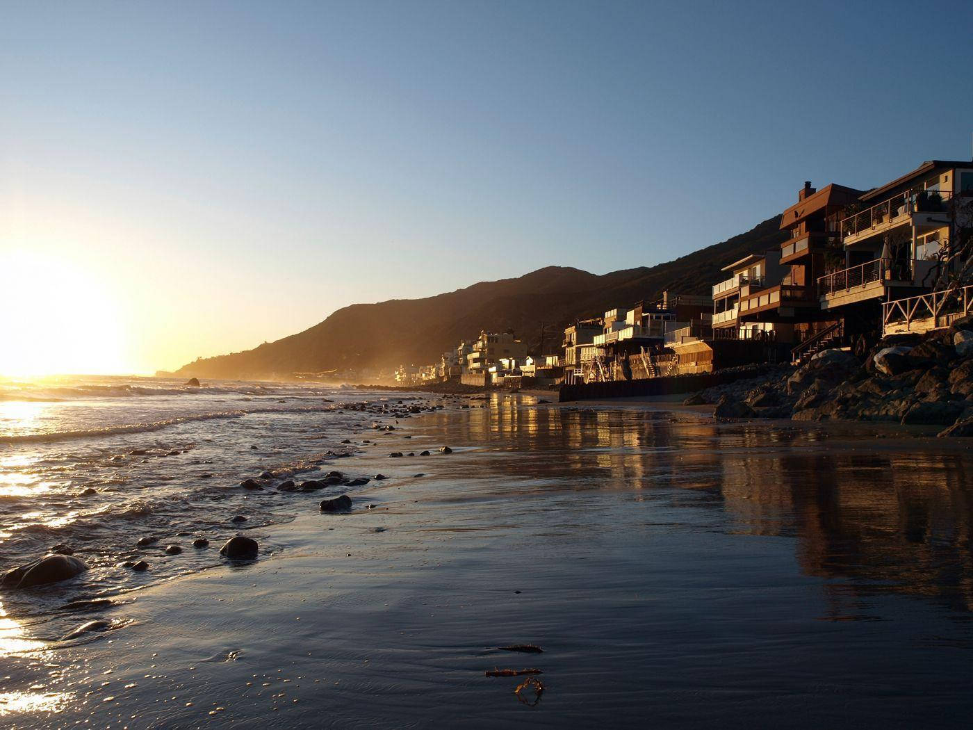 Malibu California, Sunset, coastal town, HD Desktop Wallpaper