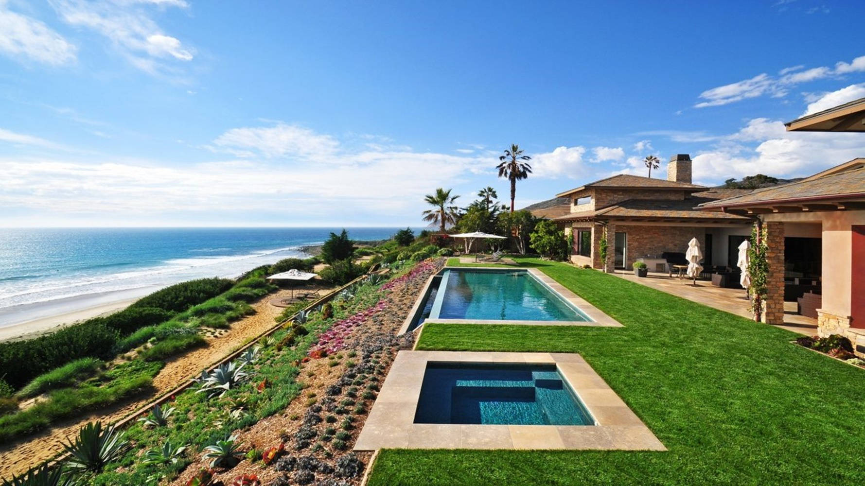 Malibu California, infinity pool, cliffside mansion, HD Desktop Wallpaper