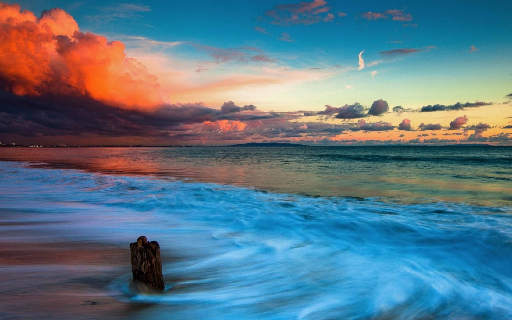 Malibu Coast, California, twilight sky, HD Desktop Wallpaper