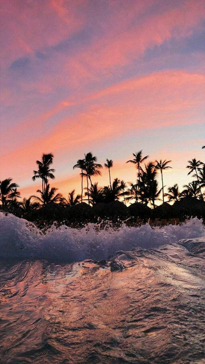 Malibu iPhone, sunset, pink and orange hues, HD Phone Wallpaper