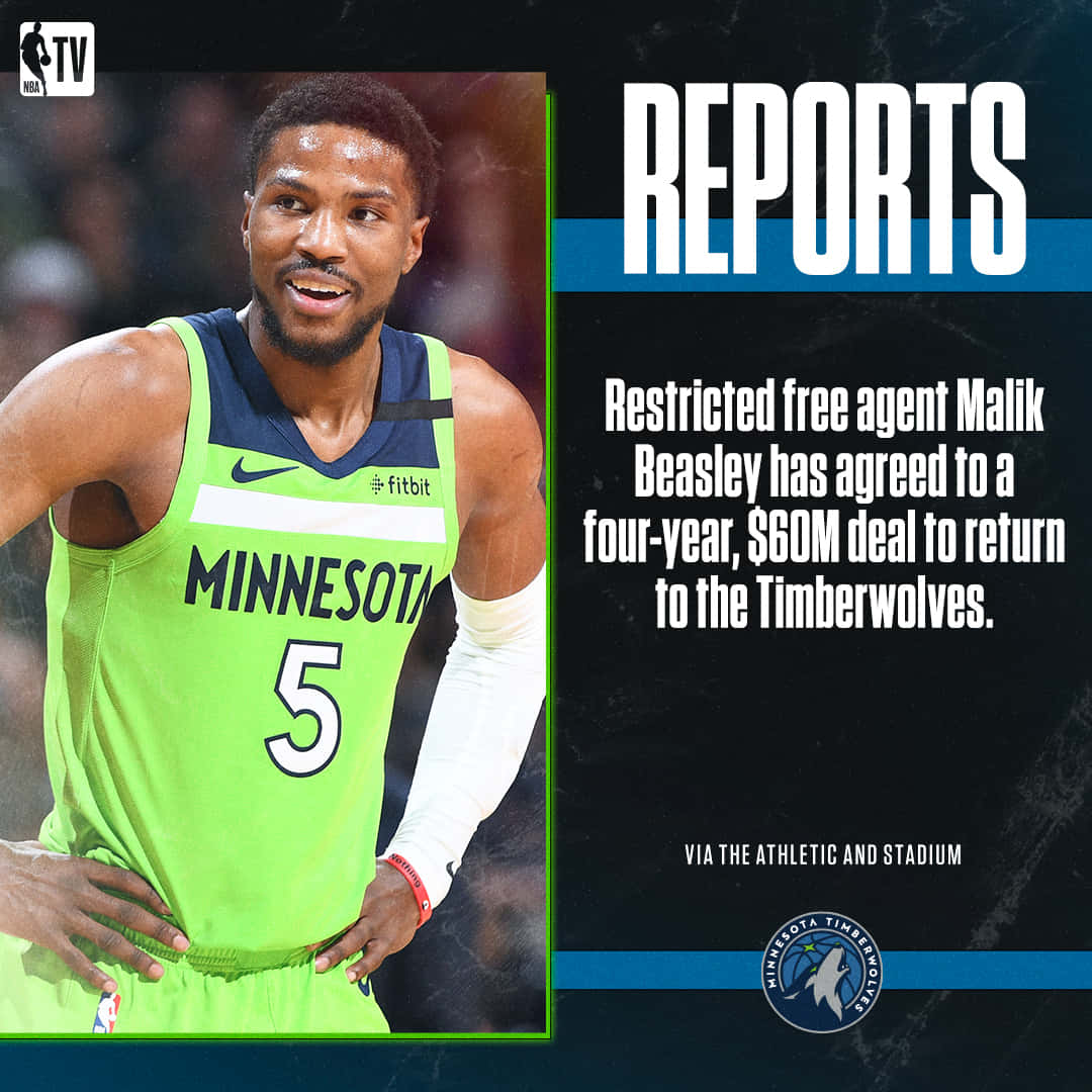 Malik Beasley, neon green Minnesota Timberwolves jersey, game, SD Desktop Wallpaper