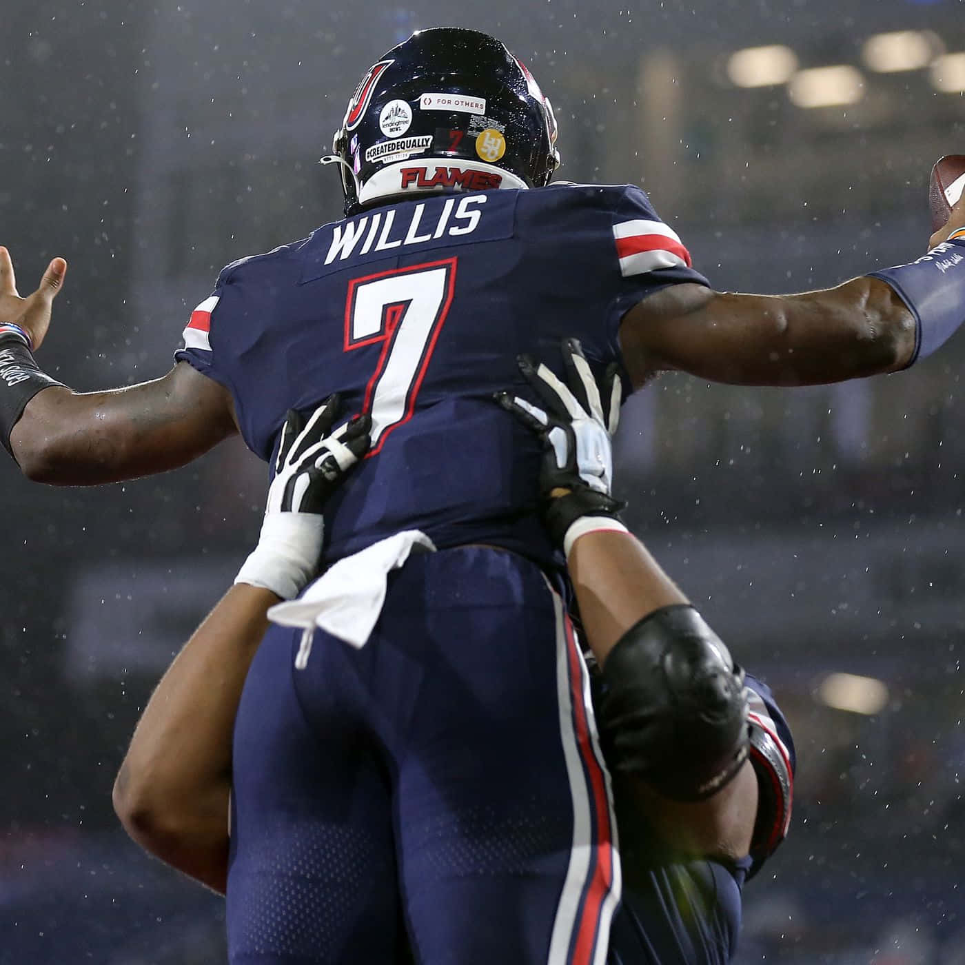 Malik Willis, blue jersey, number 7, HD Desktop Wallpaper