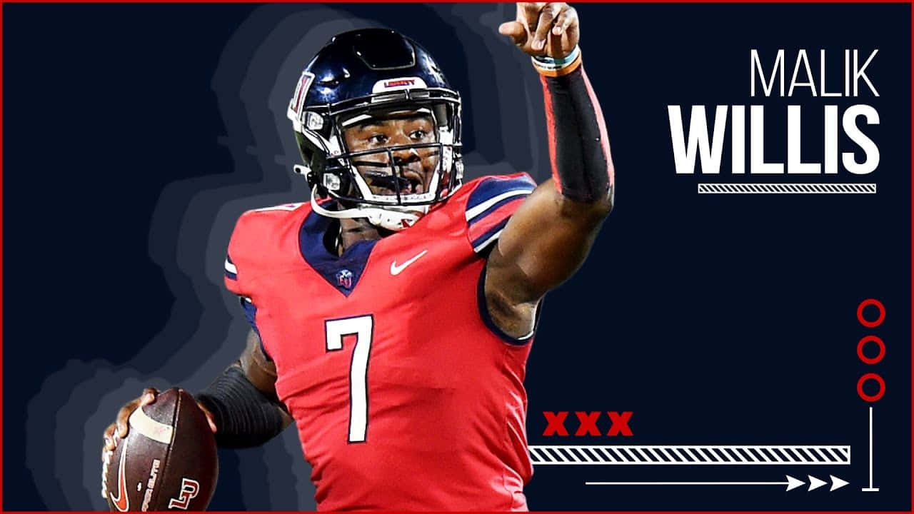 Malik Willis, red jersey number 7, football quarterback, HD Desktop Wallpaper