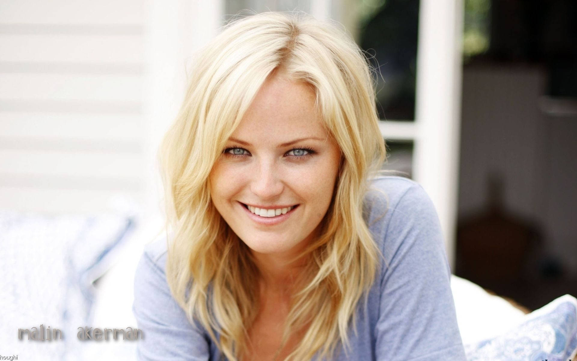 Malin Akerman, bright blue eyes, blonde woman, Full HD Desktop Wallpaper