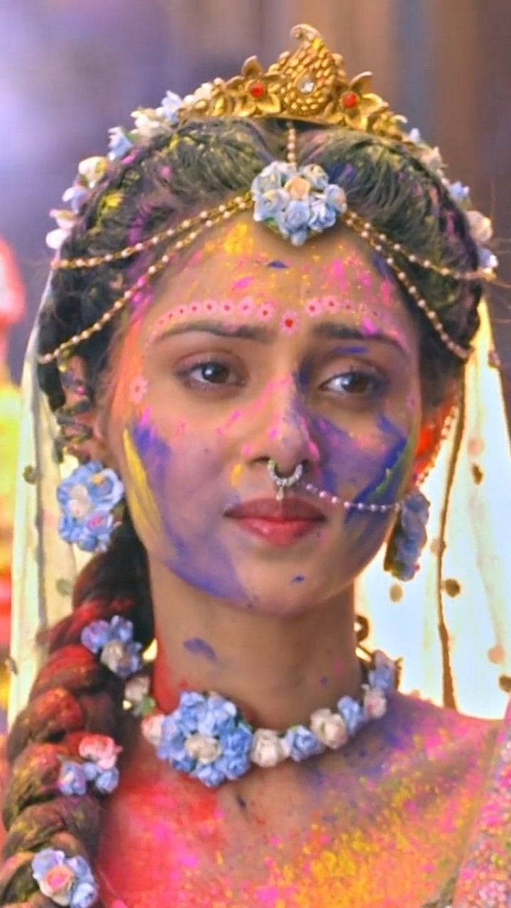 Mallika Singh, facepaint, vibrant colored powder, HD Phone Wallpaper