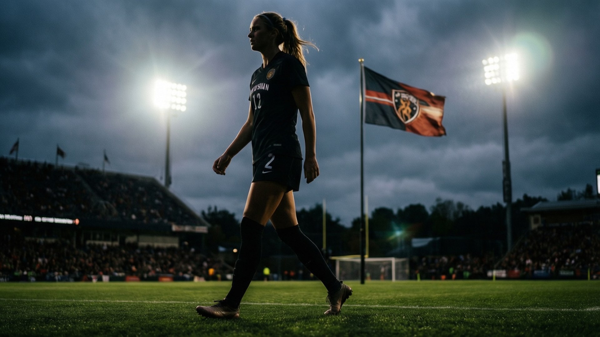 Mallory Swanson, silhouette, field, Full HD Desktop Wallpaper