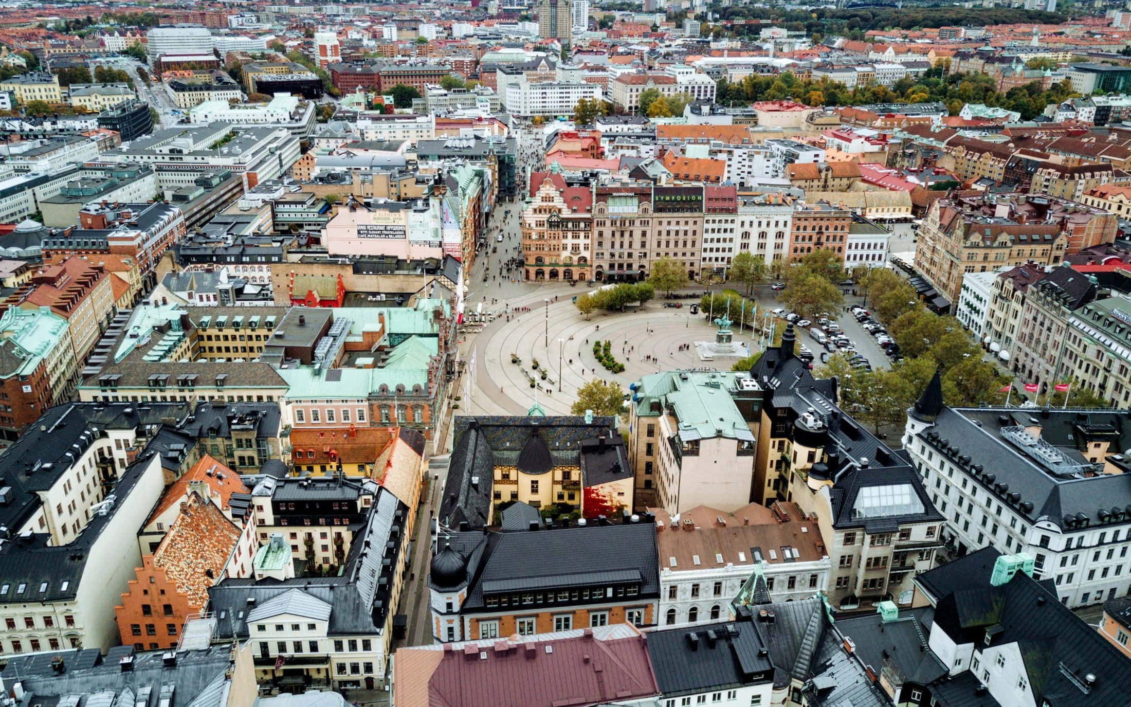 Malmö, cityscape, aerial view, Full HD Desktop Wallpaper