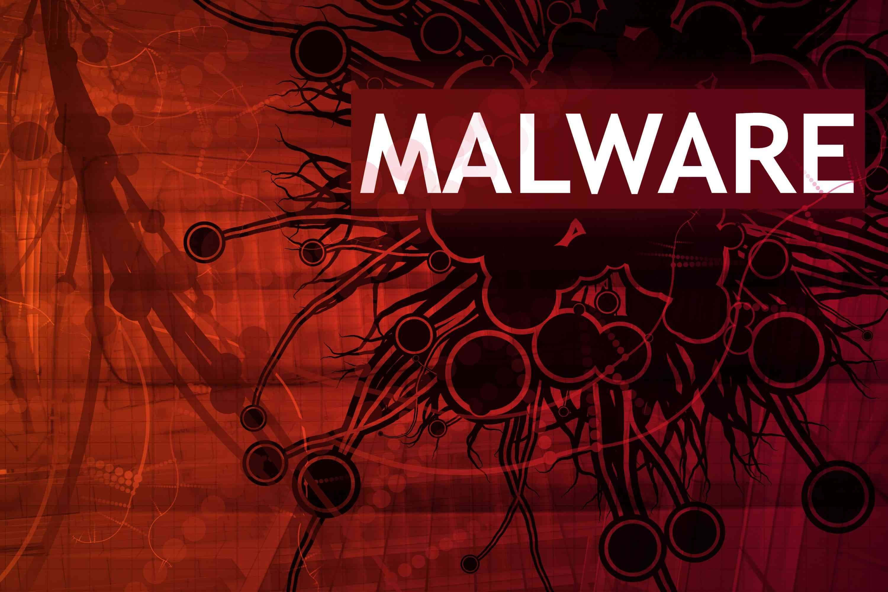 malware, red background, white text, 2K Desktop Wallpaper