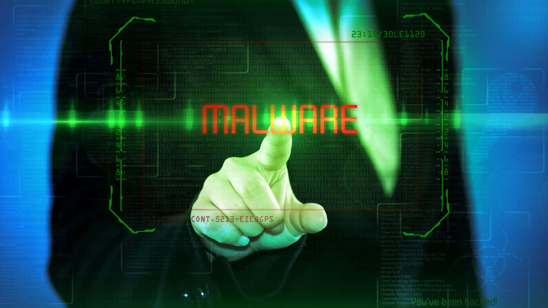 Malware, glowing red malware alert, futuristic digital interface, Full HD Desktop Wallpaper