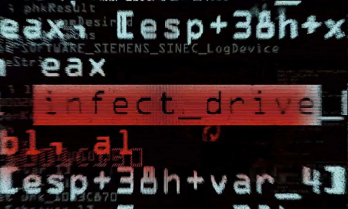 malware, infect_drive, glitchy digital text, SD Desktop Wallpaper