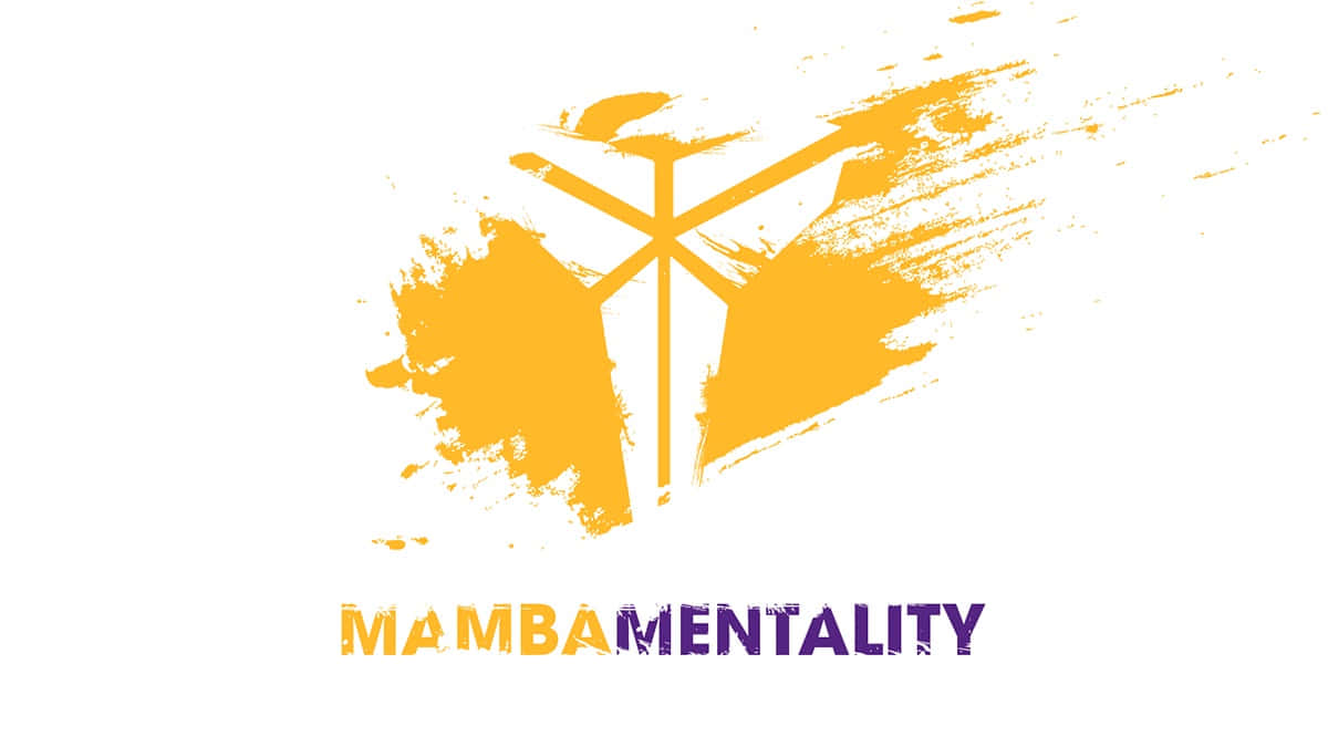 Mamba Mentality, yellow brushstroke logo, orange, SD Desktop Wallpaper