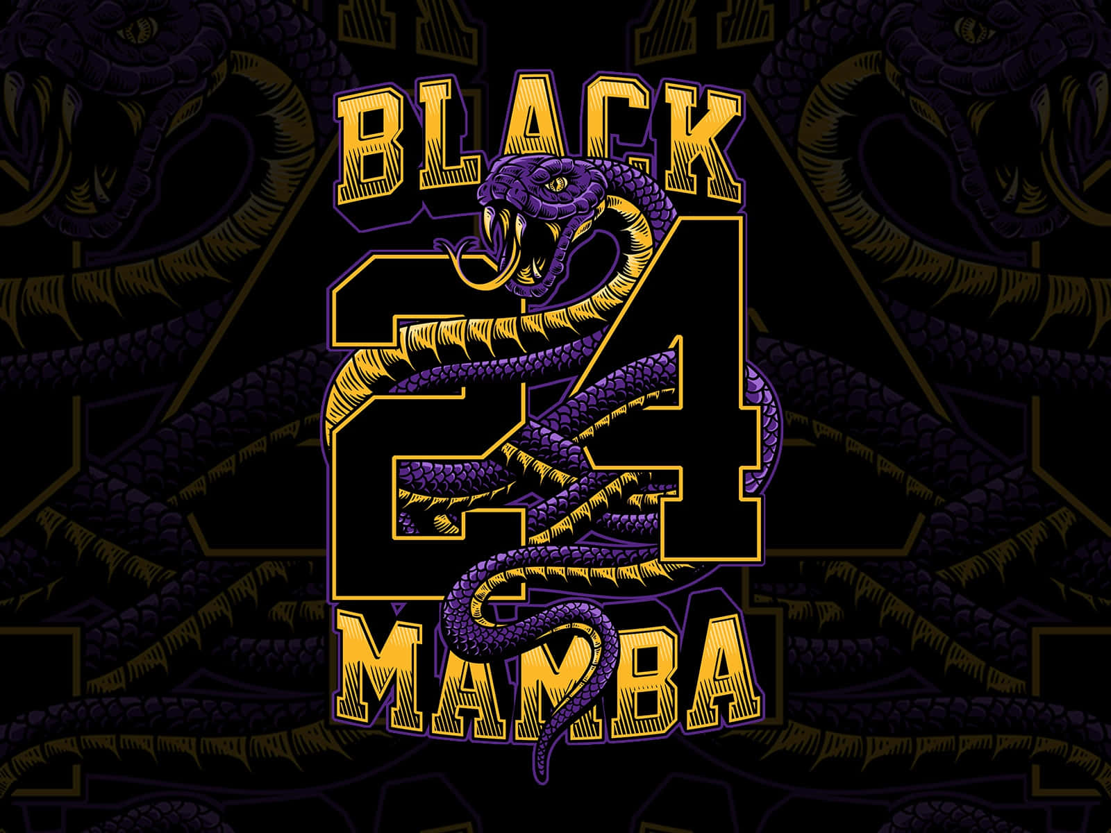 Mamba Mentality, purple mamba snake, number 24, HD Desktop Wallpaper