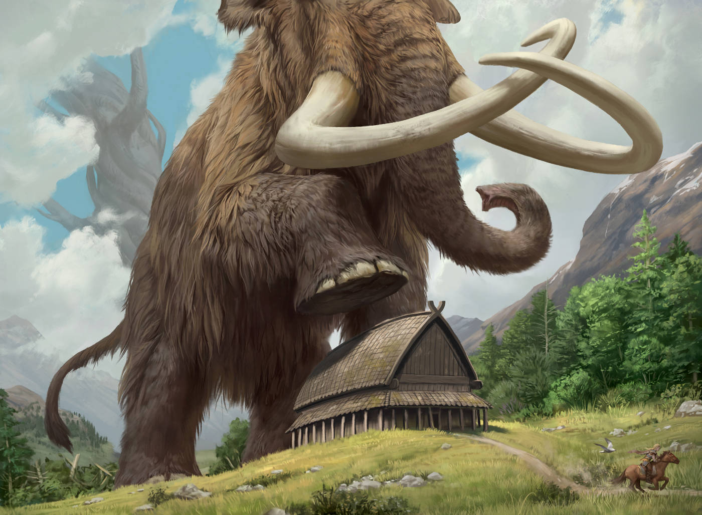 Mammoth, rustic wooden cabin, mountainous valley, HD Desktop Wallpaper