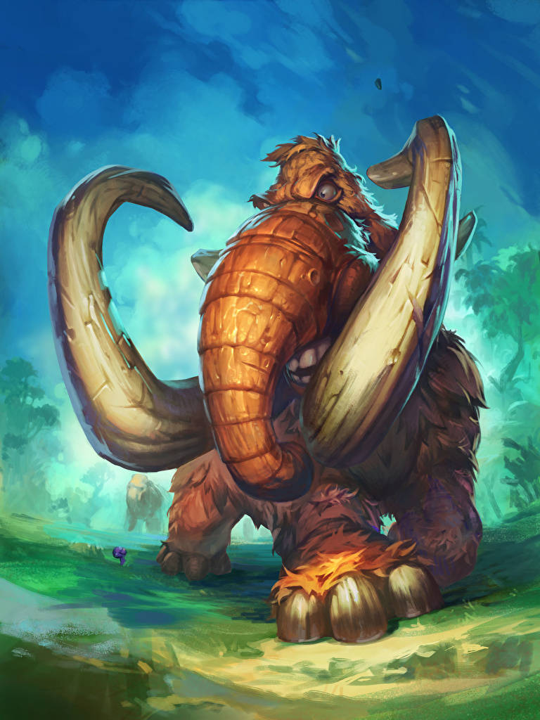 fierce angry mammoth, colossal, furry mammoth, SD Phone Wallpaper
