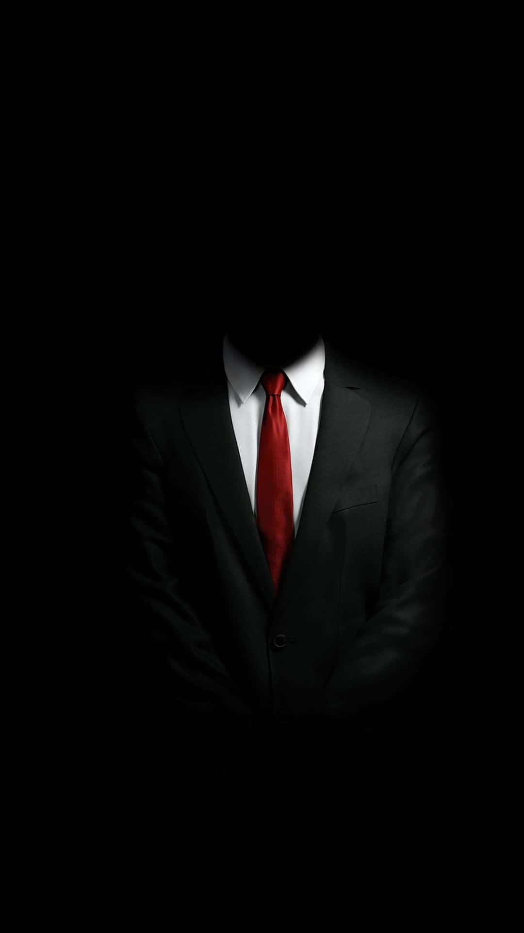 faceless man in suit, black suit, red necktie, Full HD Phone Wallpaper
