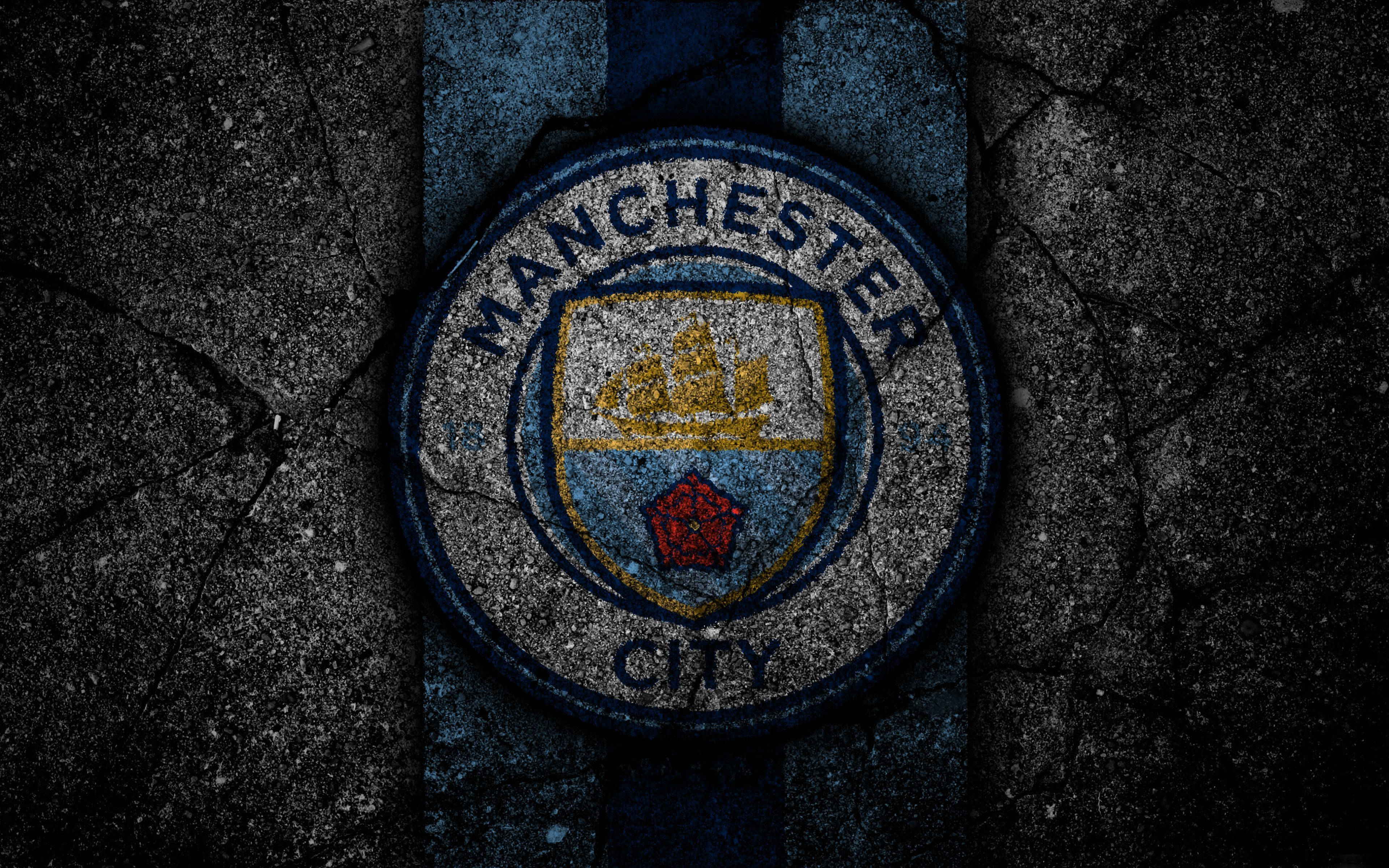 Manchester City, 2019/2020 Premier League title, cracked concrete, 4K Desktop Wallpaper