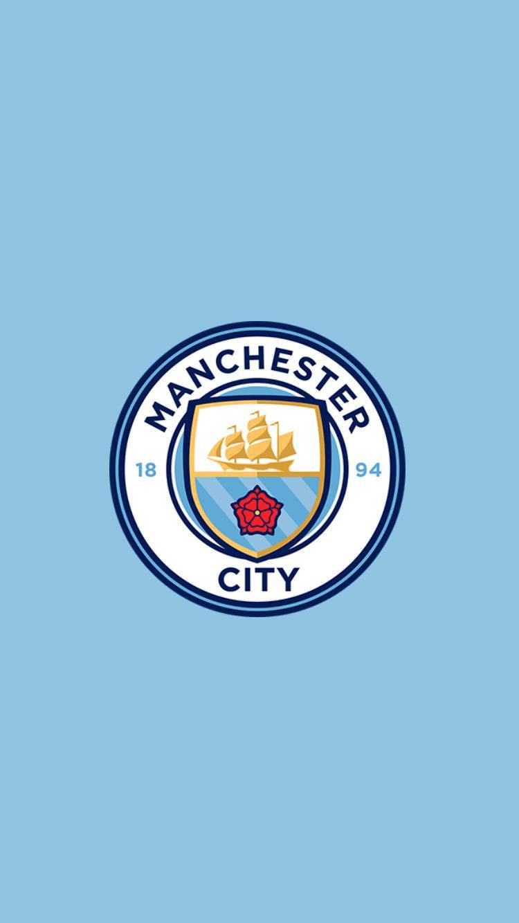 Manchester City, logo, pastel blue, HD Phone Wallpaper