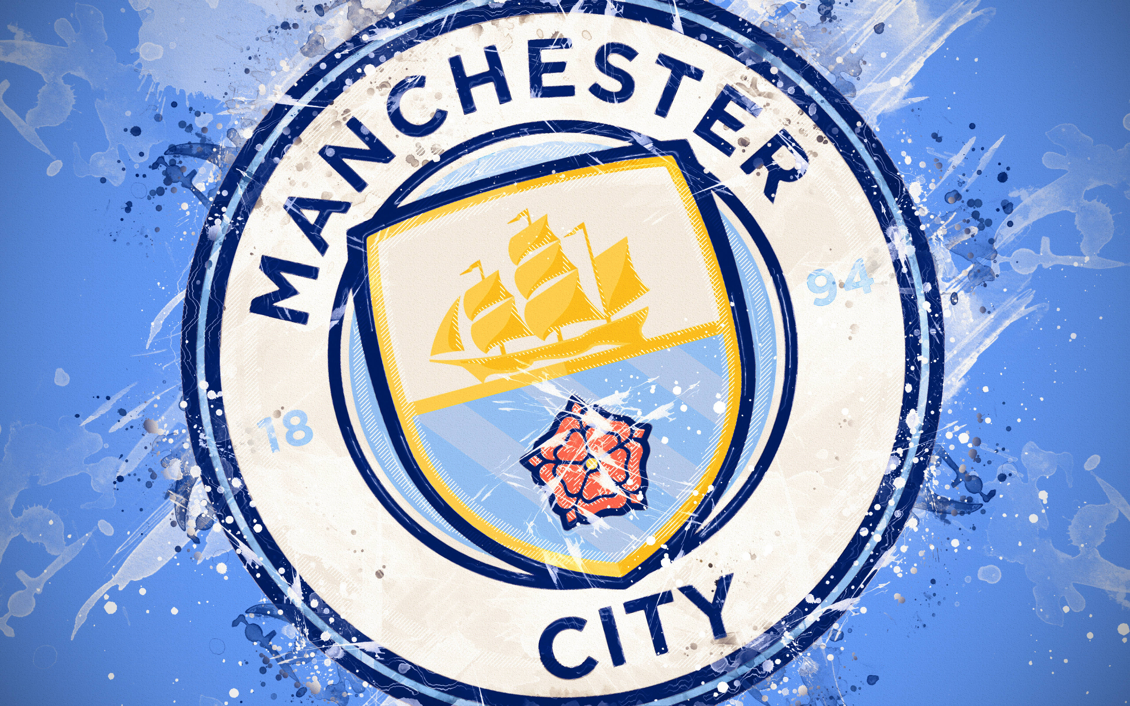 Manchester City, yellow ship, red rose, 4K Desktop Wallpaper