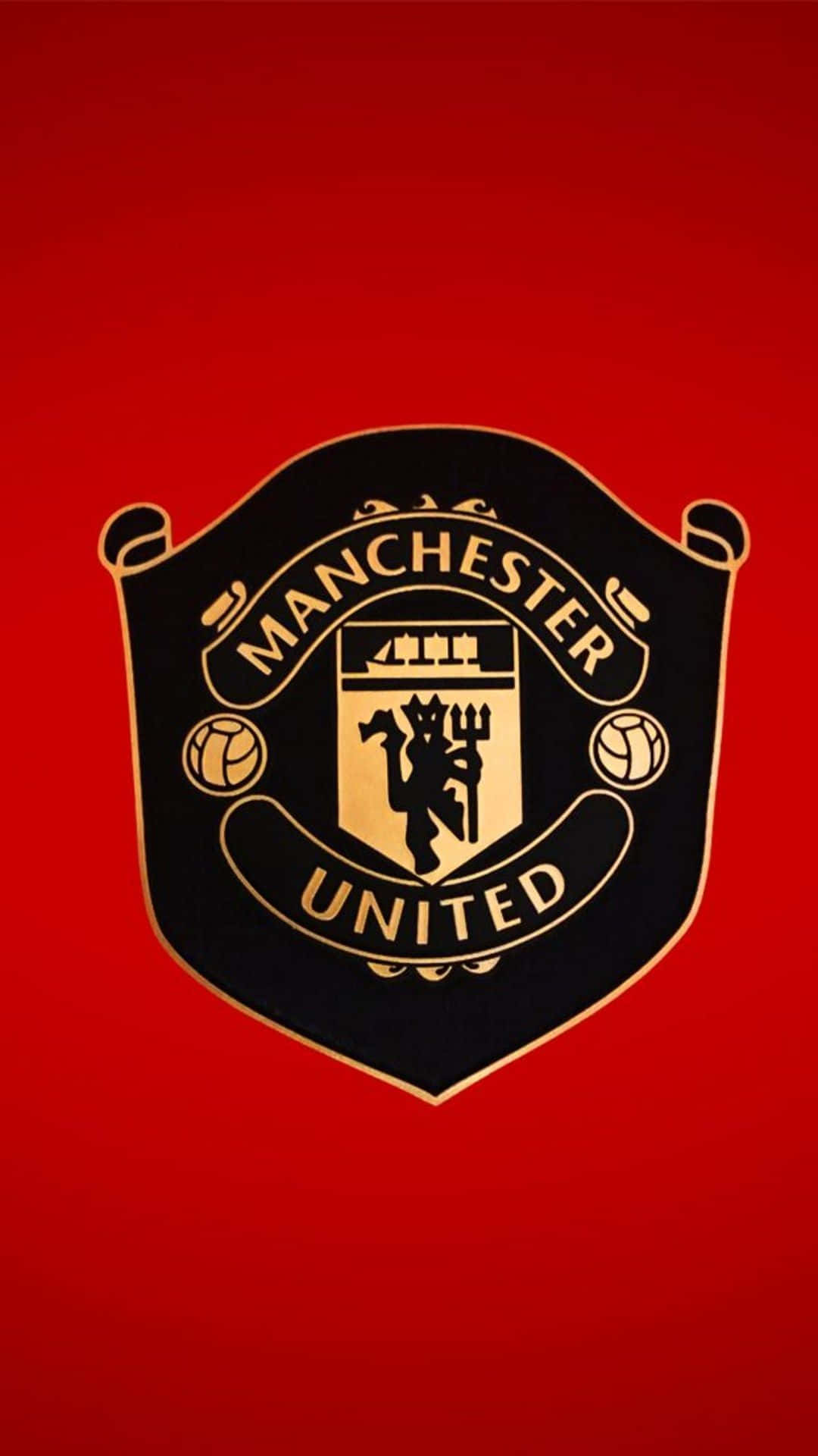 Manchester United, black, gold, Full HD Phone Wallpaper