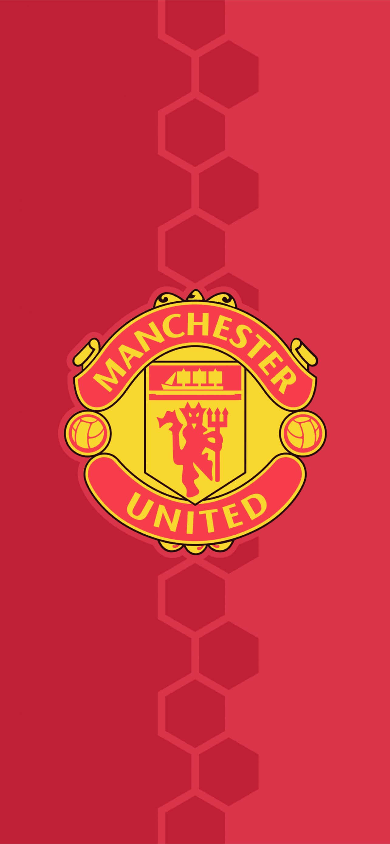 Manchester United, iPhone, deep red background, 2K Phone Wallpaper
