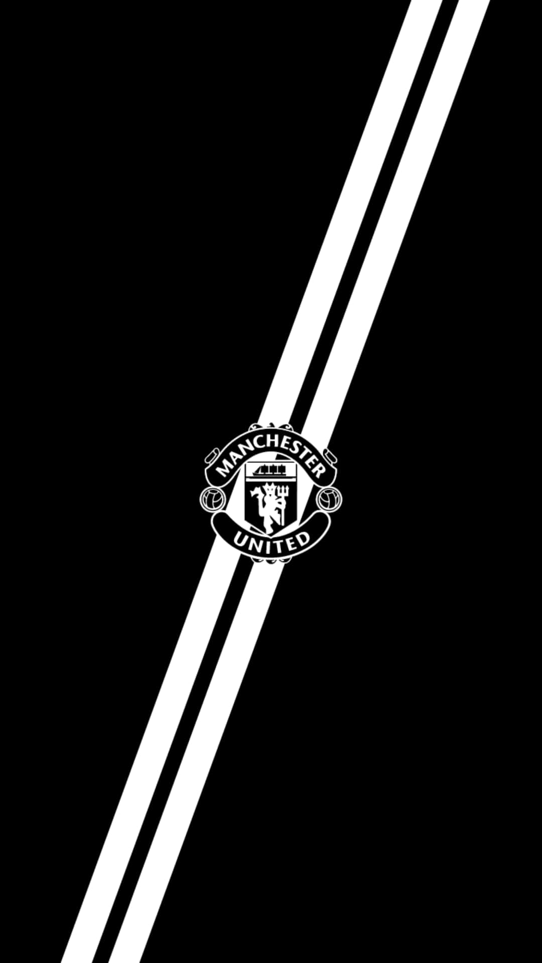 Manchester United, iPhone, black and white, Full HD Phone Wallpaper