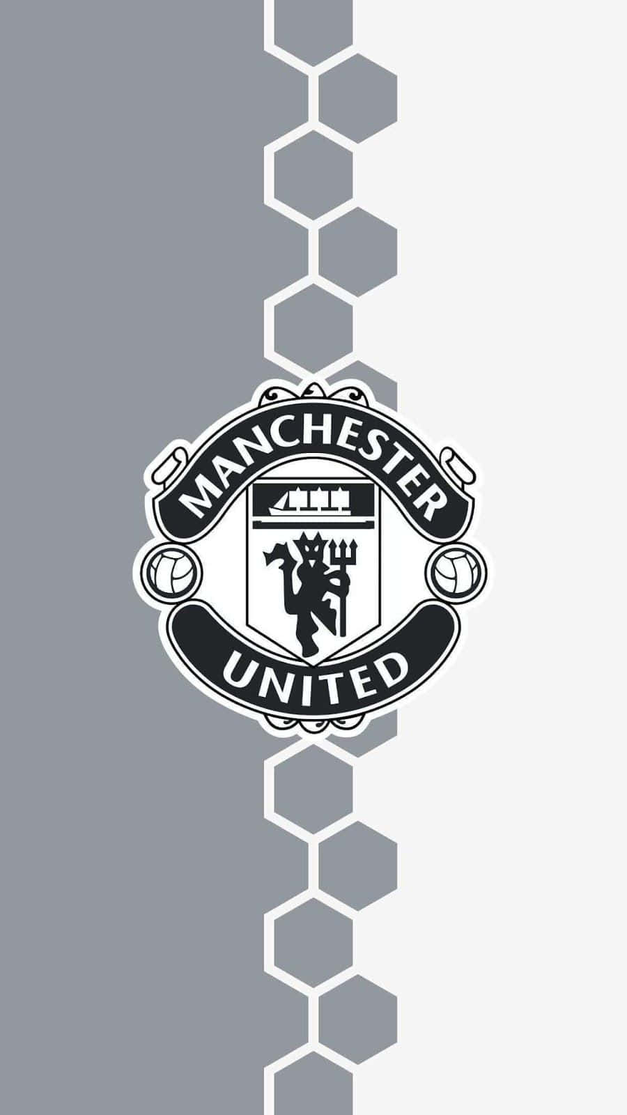 Manchester United, iPhone, gray gradient background, HD Phone Wallpaper