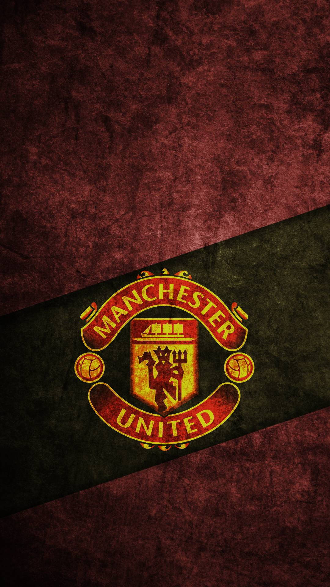 Manchester United, vintage red, gold, Full HD Phone Wallpaper