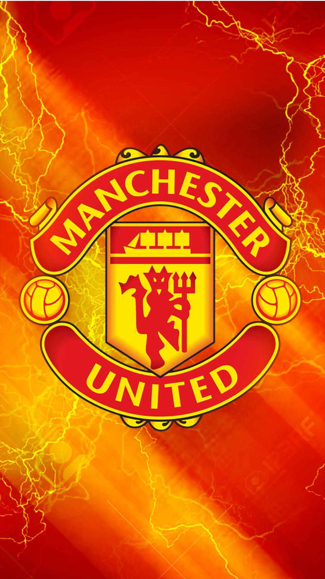 Manchester United, red, yellow, Full HD Phone Wallpaper